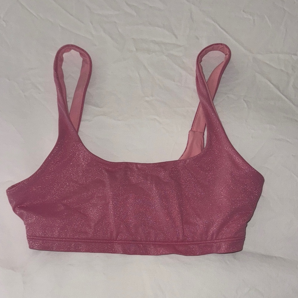 ALO yoga sparkly pink sports bra XS limited edition color